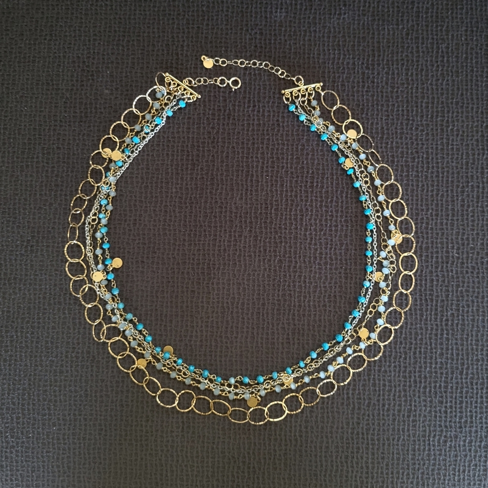Five🖐 Strand Necklace Statement Necklace - Picture 12 of 16